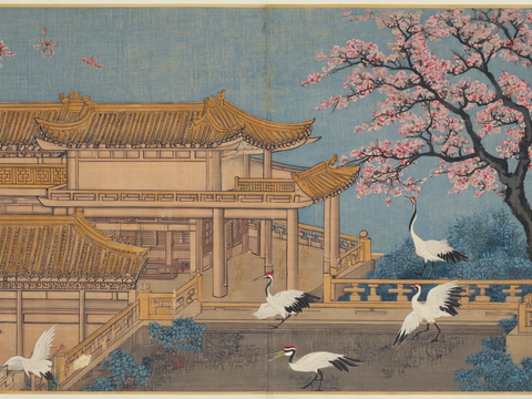  新中式中式挂画 水墨画 国画 建筑 中国风 