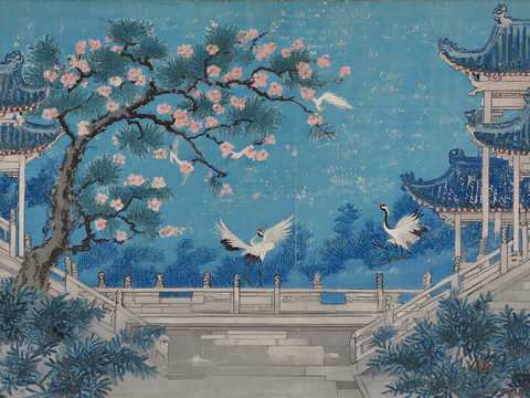  新中式中式挂画 水墨画 国画 建筑 中国风 
