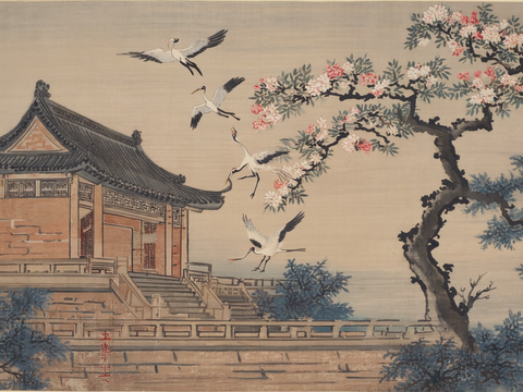  新中式中式挂画 水墨画 国画 建筑 中国风 