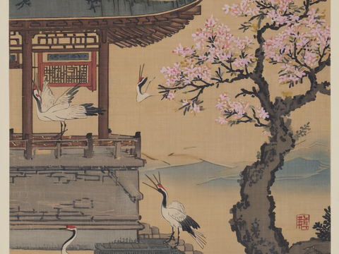  新中式中式挂画 水墨画 国画 建筑 中国风 