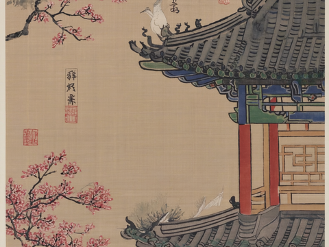  新中式中式挂画 水墨画 国画 建筑 中国风 