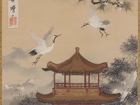  新中式中式挂画 水墨画 国画 建筑 中国风 