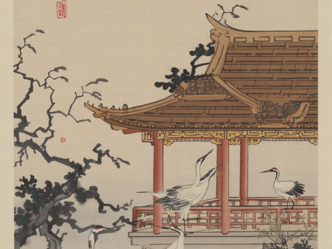  新中式中式挂画 水墨画 国画 建筑 中国风 
