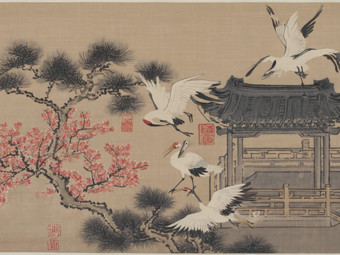  新中式中式挂画 水墨画 国画 建筑 中国风 