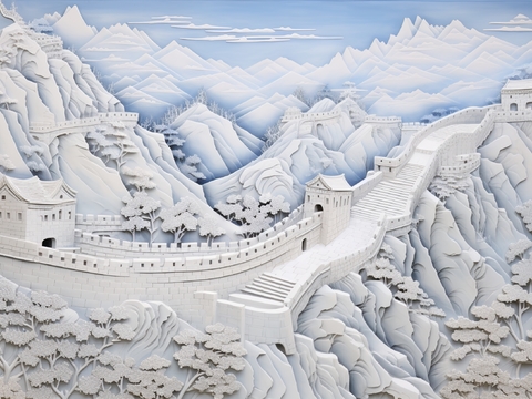 现代壁纸 现代壁画 中式壁画 风景刻画 