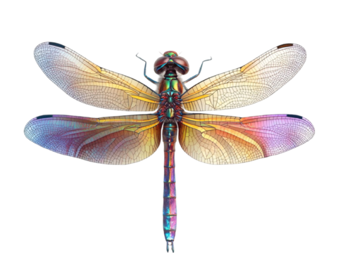  五彩蜻蜓 展开 