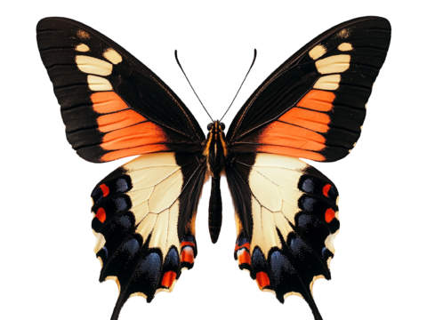  黑红 白   蝴蝶 免抠 