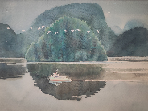  水彩人在画中游 