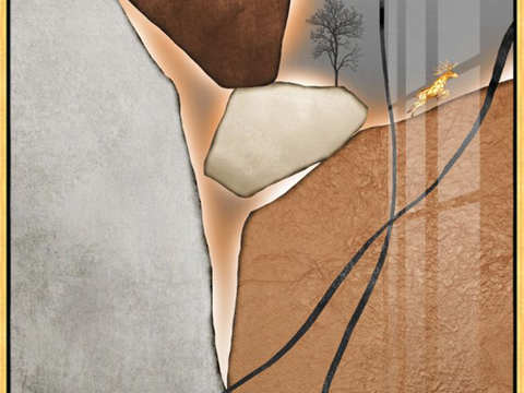  立体几何挂画 现代轻奢挂画   简约抽象装饰画  纹理挂画 