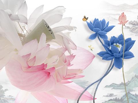  新中式山水花鸟装饰画 