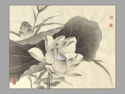  中式水墨书画字画 