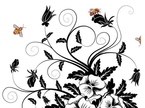  现代黑白 装饰花纹 黑白贴图 漂亮素材黑白 