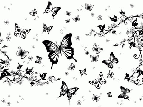 现代黑白 装饰花纹 黑白贴图 漂亮素材黑白 