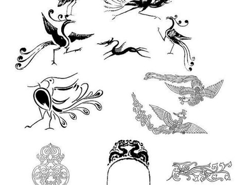  现代黑白 装饰花纹 黑白贴图 漂亮素材黑白 