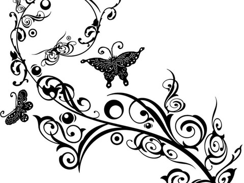  现代黑白 装饰花纹 黑白贴图 漂亮素材黑白 