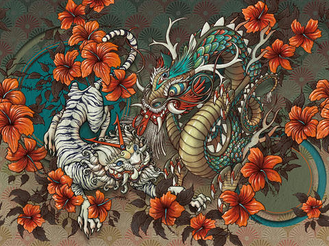  橙色动植物壁纸 