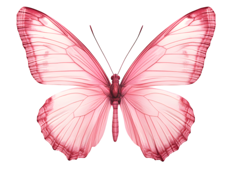  免抠粉色蝴蝶  蝴蝶纹理 翅膀展开 