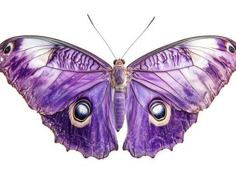  免抠紫色蝴蝶  蝴蝶纹理 翅膀展开 