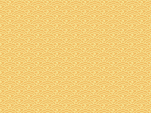  无缝中式黄色鱼鳞纹理墙纸 