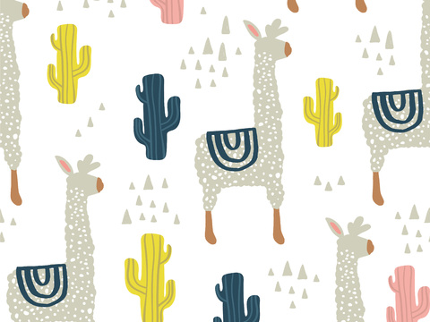  儿童动植物壁画 