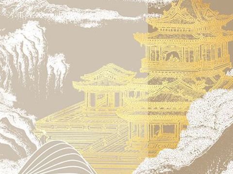  新中式壁纸壁画贴图 