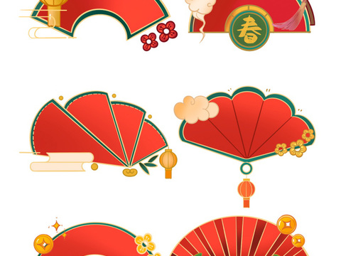  中国古风国潮祥瑞图案 