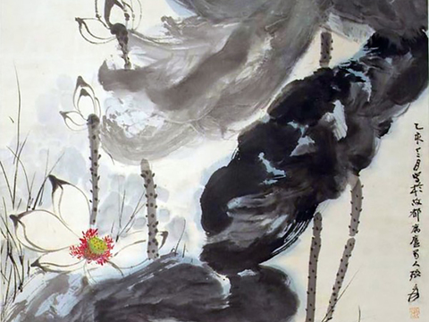  中式水墨画挂画 