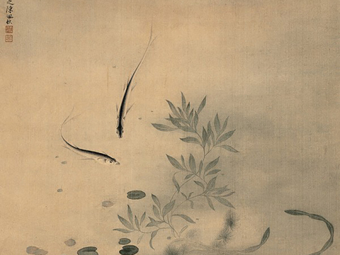  中式水墨画字画 