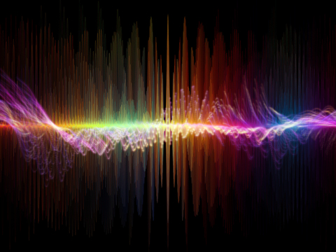  现代轻奢电子屏幕 科技感艺术屏幕 振荡光谱 