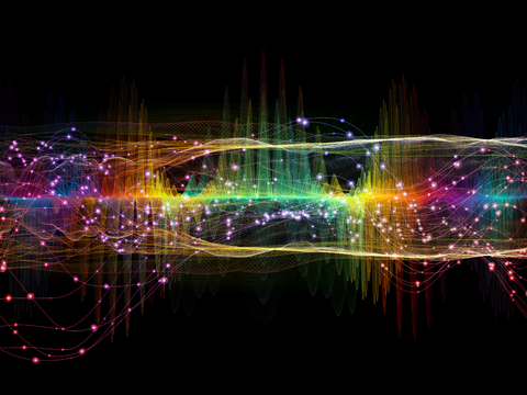  现代轻奢电子屏幕 科技感艺术屏幕 振荡光谱 科技故障 