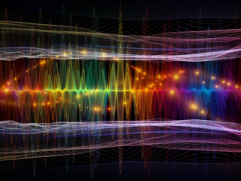  现代轻奢电子屏幕 科技感艺术屏幕 振荡光谱 