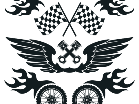  免抠摩托车小图标 车配件 装备小图标 眼镜安全帽手套鞋 车贴 