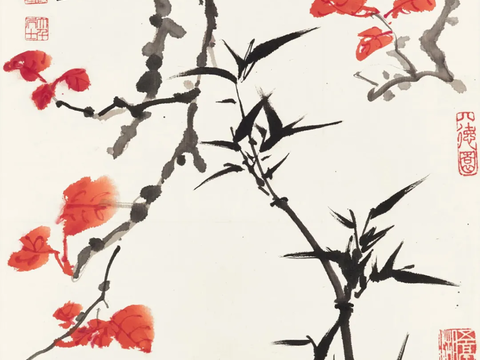  宋式新中式高清花鸟画挂画贴图 