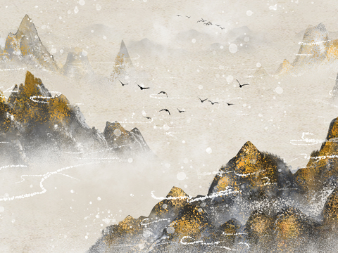  水墨山水装饰画 