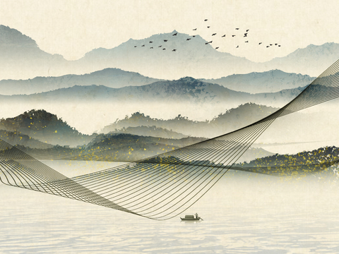  古风山水装饰画 