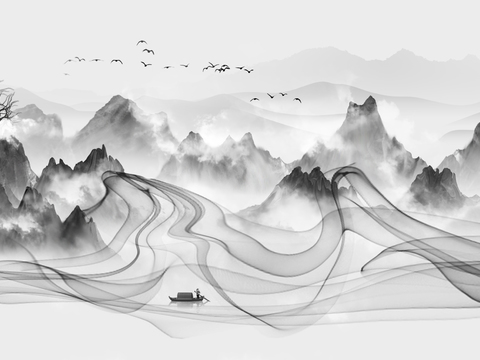  新中式山水装饰画 