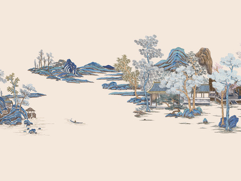  新中式山水装饰画 