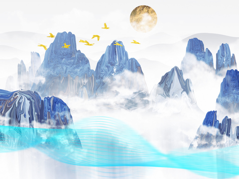  新中式山水装饰画 