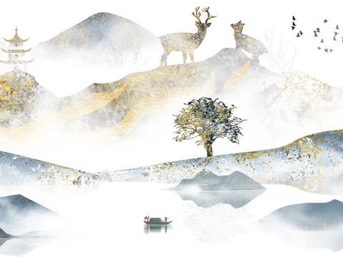  新中式山水装饰画 