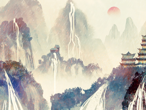  新中式山水装饰画 