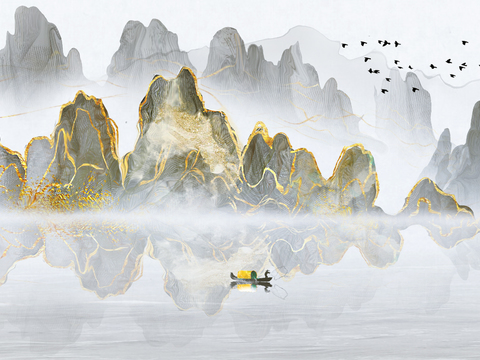  新中式山水装饰画 