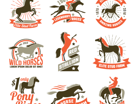  免抠马场标志 马场小图标 马场商标 马场LOGO 骑马装备图 