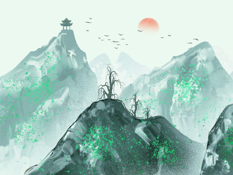  新中式山水装饰画 