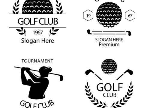  免抠高尔夫场图标 商标 高尔夫俱乐部图标 标识 LOGO 打 