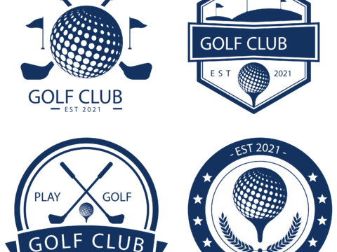  免抠高尔夫场图标 商标 高尔夫俱乐部图标 标识 LOGO 打 