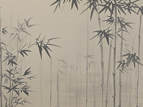  中式禅意竹子壁画 