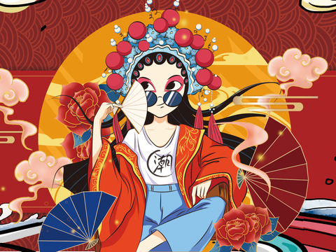  高清中式国潮风壁纸壁布 