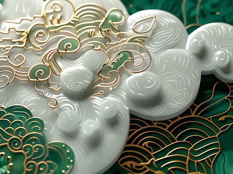  高清新款大美国风国潮元素中式美学壁画壁纸背景 