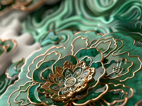  高清新款大美国风国潮元素中式美学壁画壁纸背景 