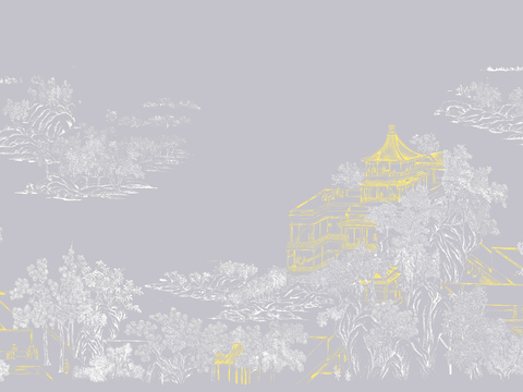  高清新中式楼阁线条肌理背景 